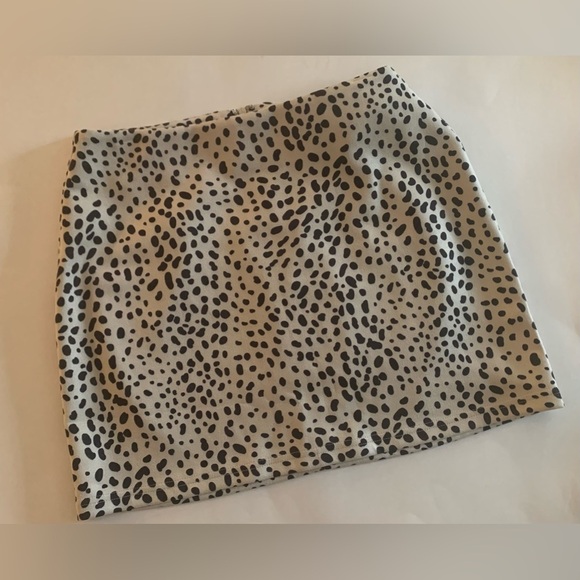 Cream and Brown Animal Print Mini Skirt - Picture 1 of 3